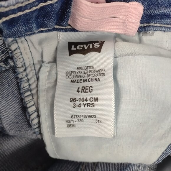 Levis Girls Toddler Embellished Blue Jean Leggings Adjustable Waist Size 4T - Picture 4 of 5